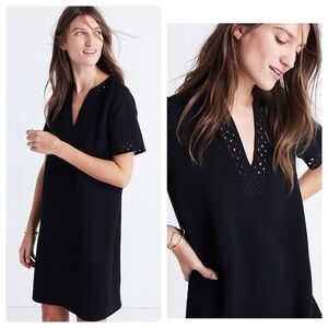 MADEWELL | Women’s Ballad Classic Black Tunic Shift Mini Dress Size 10 (NWOT)
